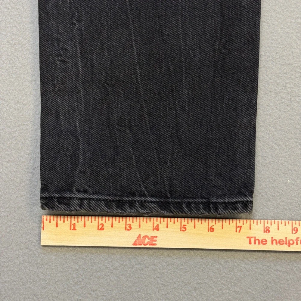 Abercrombie Fitch 90s Straight Jeans Men 33x32 (32x32) Black Distressed Stretch